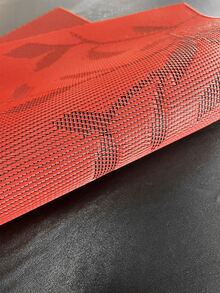 1入組葉子圖案餐墊 - 紅色 - 查看 3