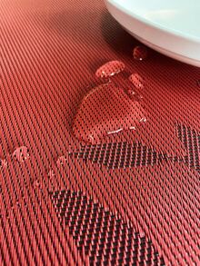 1入組葉子圖案餐墊 - 紅色 - 查看 4