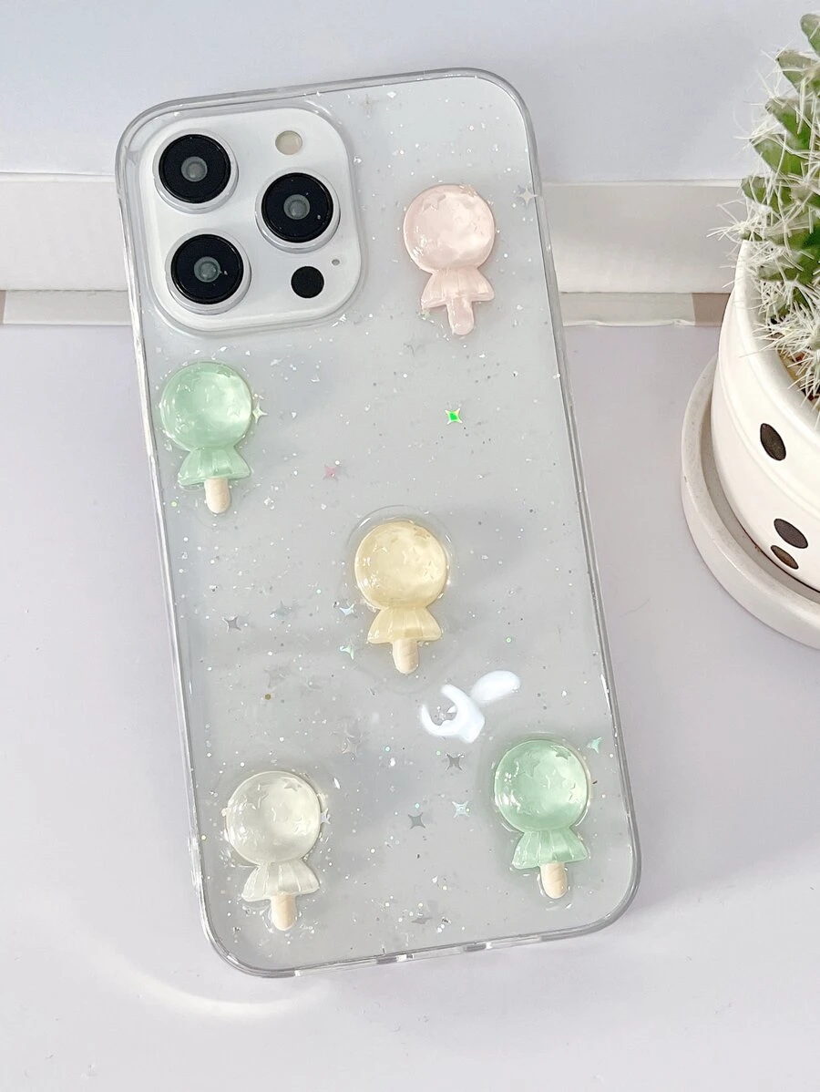 Lollipop Decor Clear Phone Case - Clear - View 1