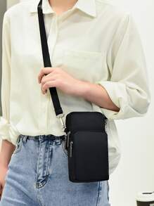 简约手机钱包单肩包手机壳斜挎包手机包手拿包手机壳袋轻便现代商务信用卡身份证现金商务休闲教师节教师礼物工作商务通勤旅行假日办公室度假周年纪念生日情人节礼物女士礼物女白领人士礼物兼容 包袋手机女士钱包钱包 - 黑色 - 查看 1