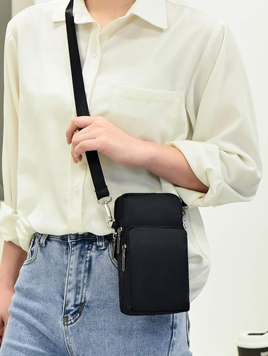 简约手机钱包单肩包手机壳斜挎包手机包手拿包手机壳袋轻便现代商务信用卡身份证现金商务休闲教师节教师礼物工作商务通勤旅行假日办公室度假周年纪念生日情人节礼物女士礼物女白领人士礼物兼容 包袋手机女士钱包钱包 - 黑色 - 查看 1