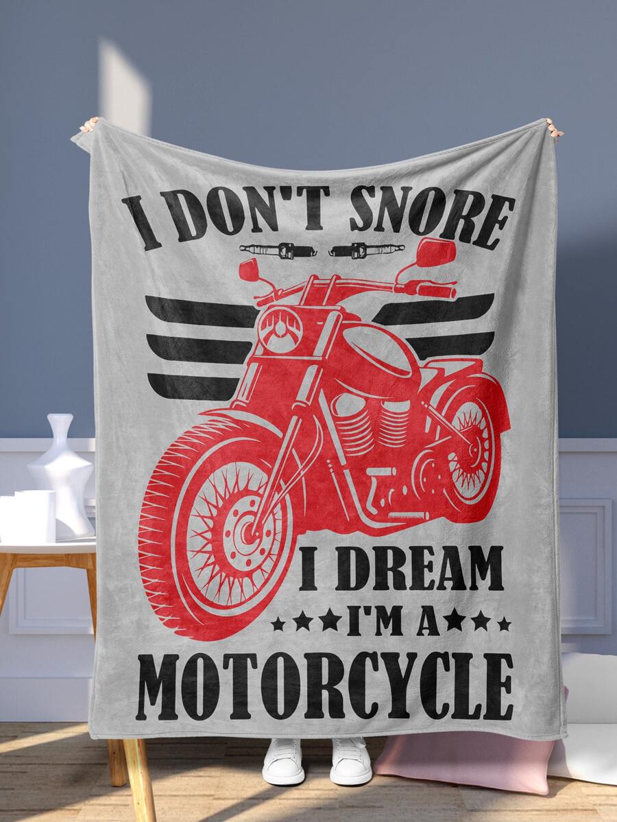1 bucată pătură grafică pentru motociclete și slogan - Multicolor - Vizualizare 1