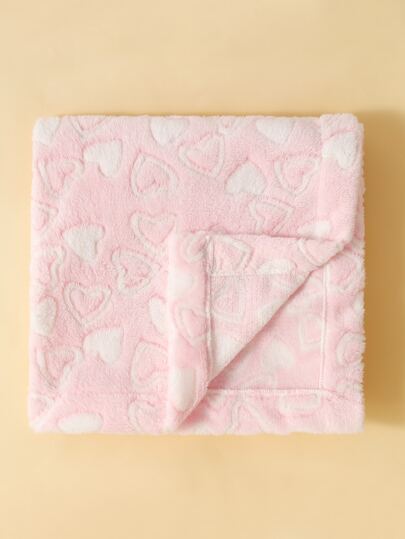 1pc Heart-Shaped Infant Plush Swaddle Blanket Love Valentine