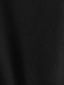 Manfinity Hypemode Áo thun nam vừa vặn cổ chữ V trễ vai dài tay thời trang hàn quốc mùa xuân dệt kim hàng đầu - màu đen - Xem 6