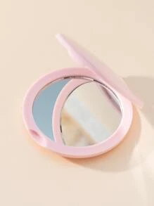 可折叠袖珍化妆镜，1 件简约圆形双面小巧化妆镜，台式镜子，女士和女孩的便携式旅行镜，送给女性、妈妈、妻子、姐妹、青少年、女朋友的礼物，梳妆镜，袖珍镜，小镜子，客厅、家居、卧室、浴室、家居装饰、旅行用品、婚礼、派对、生日、送给男士、妈妈、爸爸、最好的朋友、老师的礼物、新年、配饰、有趣的礼物、化妆、便宜、房间装饰、梳妆台、旅行、卧室、化妆配件、镜子、梳妆镜 - 淺粉色 - 查看 3