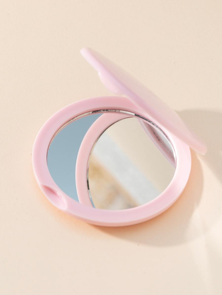 Foldable Pocket Makeup Mirror, 1pc Minimalist Round DoubleSided