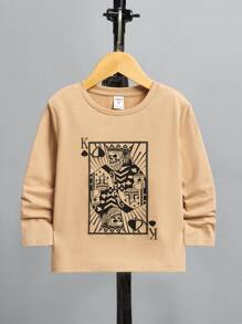 SHEIN Toddler Boys Skeleton Print Tee - Khaki - View 1