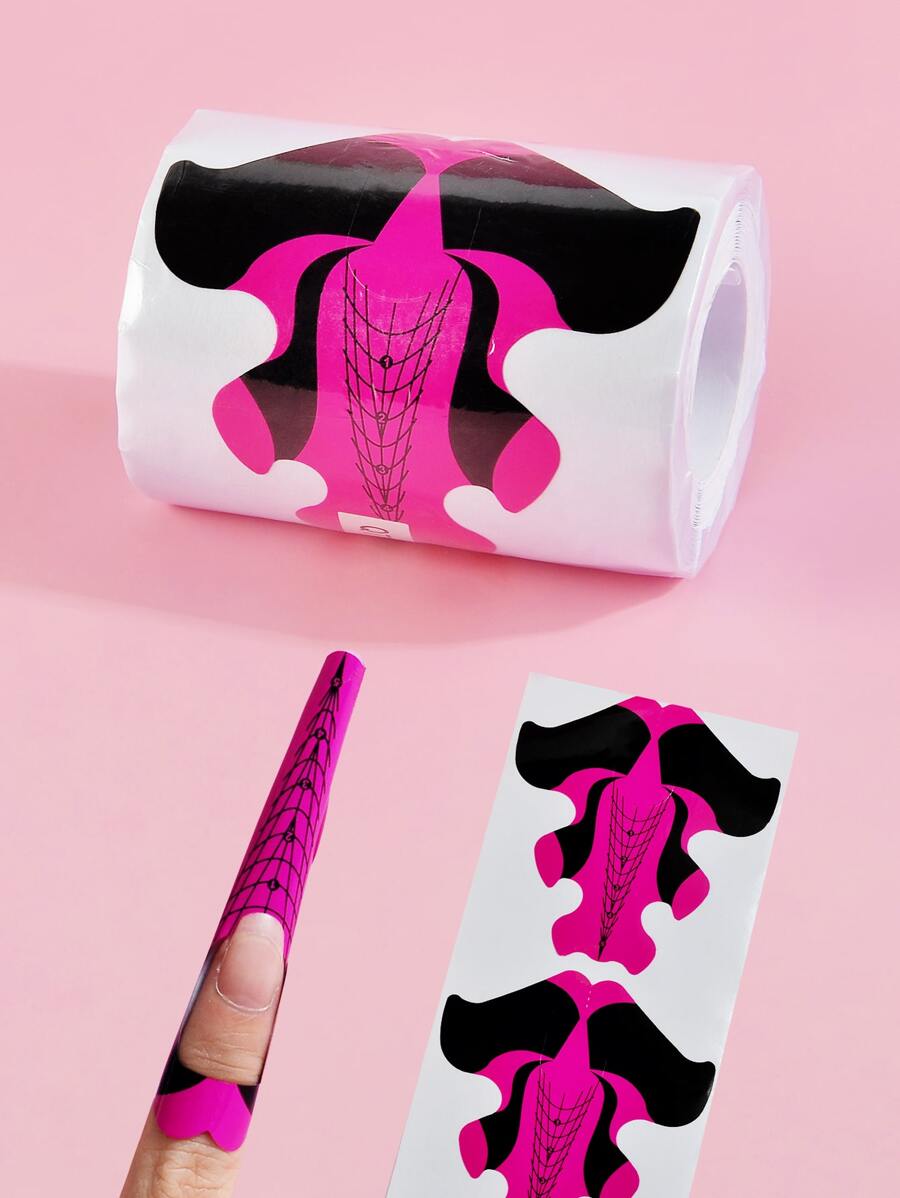 Professional Pink Pattern 100pcs Nails Extensions Paper Guide Stickers For Nails Stencils Paper Holder Quick Extension - Multicolor - View 1