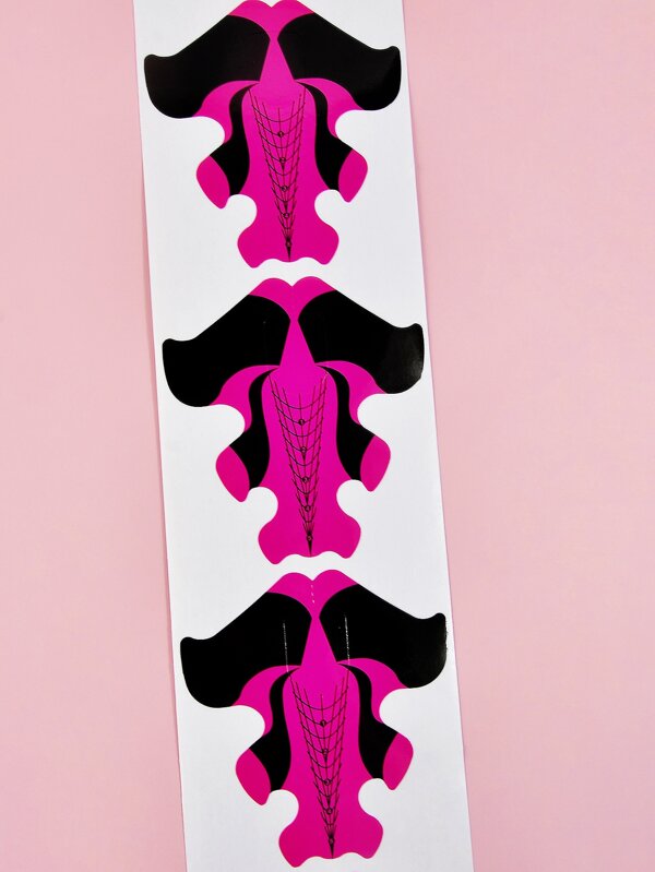 Professional Pink Pattern 100pcs Nails Extensions Paper Guide Stickers