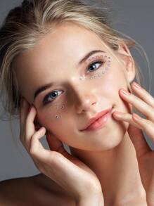 1入組3D模擬水鑽裝飾臉部貼紙DIY假面舞會眼睛臉部貼紙 - 彩色 - 查看 2