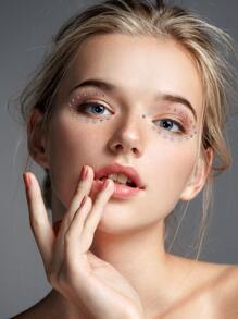 1入組3D模擬水鑽裝飾臉部貼紙DIY假面舞會眼睛臉部貼紙 - 彩色 - 查看 3