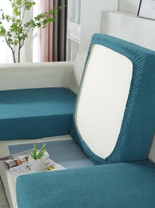 1pc Plaid Pattern Stretchy Sofa Seat Cover - Blue - View 1