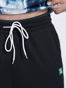 Manfinity Men Tie Dye Kangaroo Pocket Drawstring Hoodie & Joggers - Multicolor - View 6