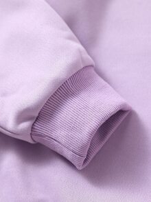 少女卡通字母图案卫衣 - 紫丁香色 - 查看 5