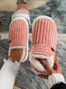 Botas de Estar en Casa con diseño de etiqueta con letra - Rosa coral - Ver 2