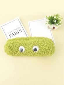 con dibujos animados con diseño de ojo de peluche Pluma Funda - Verde - Ver 2
