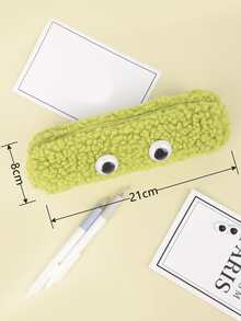 con dibujos animados con diseño de ojo de peluche Pluma Funda - Verde - Ver 5