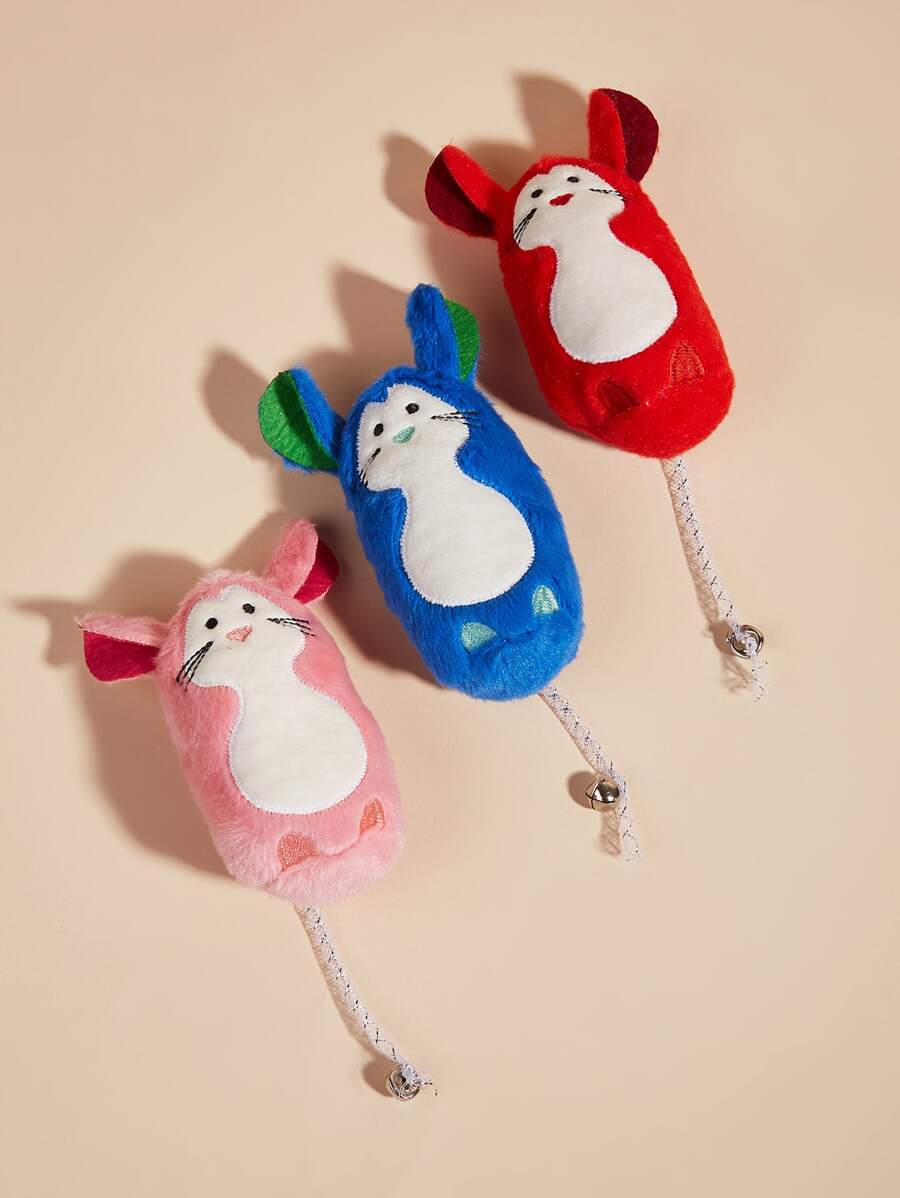 1入組大鼠設計隨機寵物發聲玩具適用於貓狗互動 - 彩色 - 查看 1