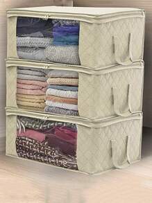 Di Động Quần Áo Túi Bảo Quản, Hộp Bảo Quản Phòng Ngủ Tủ Quần Áo Tổ Chức Cho Quần Áo Chăn Ủi Chăn Ga Gối - Màu be - Xem 1