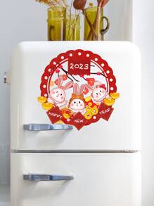 1入組兔子和字母圖案牆貼 - 彩色 - 查看 3