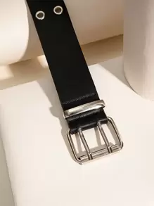 1pc Women's Autumn/Winter Velvet Double-Breasted Punk Style Belt Fall, Autumn, Halloween - Black - View 4