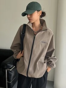 DAZY Cazadora con estampado de letra de manga raglán