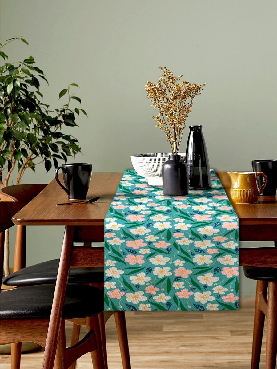 Floral Pattern Table Runner - Multicolor - View 1