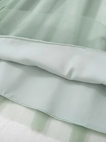 Tween Girl Floral Print Ruffle Trim Mesh Hem Dress