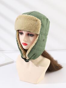 Solid Trapper Hat - Green - View 1