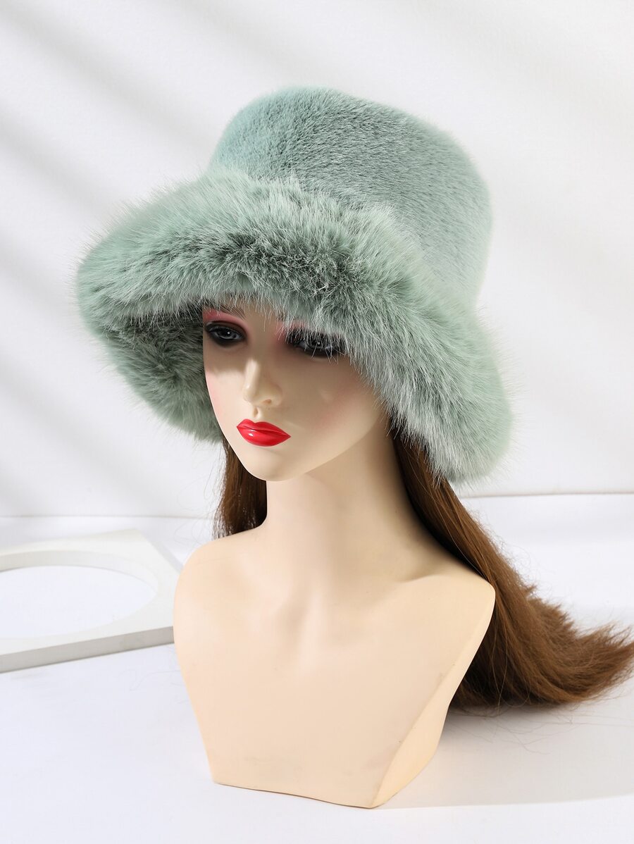 Solid Fluffy Bucket Hat | SHEIN USA