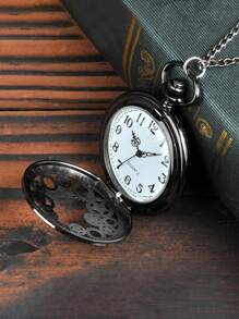 Gear Decor Quartz Pocket Watch - White - View 2