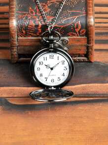 Gear Decor Quartz Pocket Watch - White - View 4