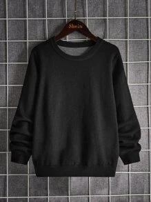 SHEIN Boys Japanese Letter & Figure Pattern Jumper - Black - View 2