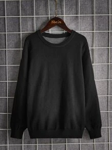 SHEIN Boys Japanese Letter & Figure Pattern Jumper - Black - View 6