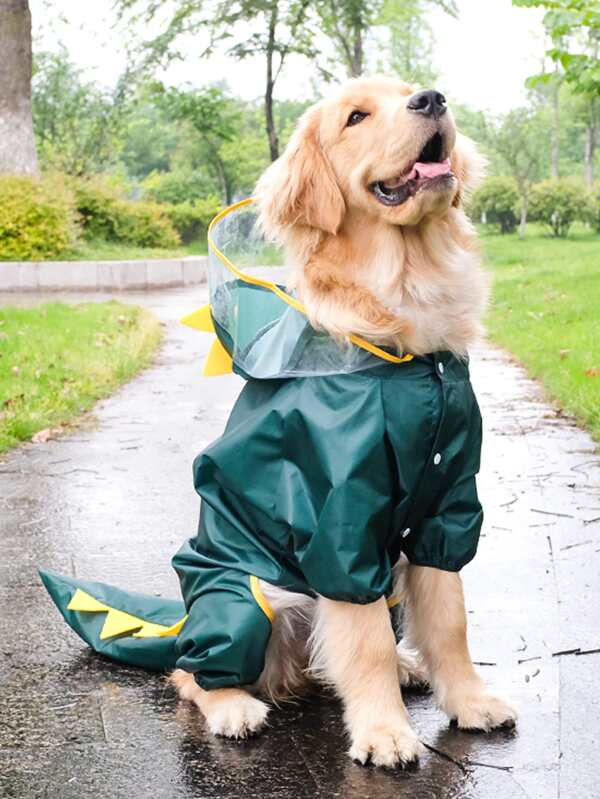 Dinosaur Design Hooded Pet Raincoat SHEIN UK