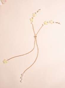 Butterfly & Flower Decor Face Covering Chain - Yellow - View 3