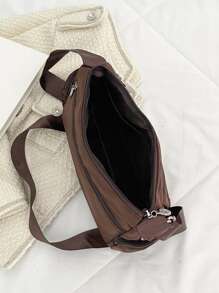 Túi Crossbody Nữ màu trơn Có thể điều chỉnh được Mát mẻ - màu nâu - Xem 4