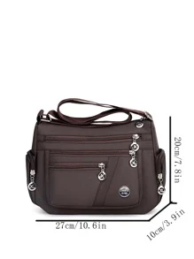 Túi Crossbody Nữ màu trơn Có thể điều chỉnh được Mát mẻ - màu nâu - Xem 5