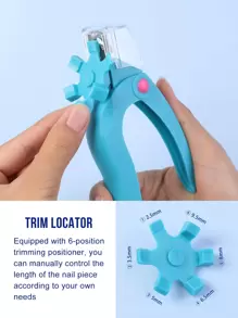 1pc Blue Nail Clipper, Adjustable Stainless Steel Nail Tip Cutter, Artificial Fake Nail Trimmer For False Nail Art Manicure Project, For Salon Home Nail Art Beauty Design Diy - Blue - View 3