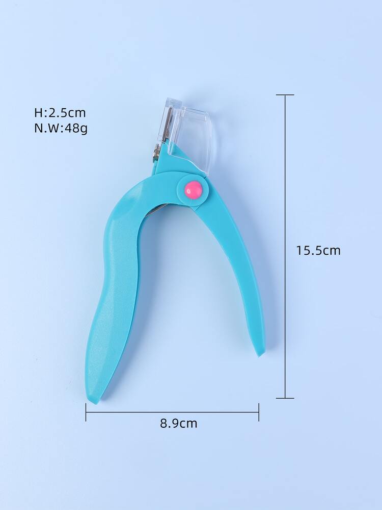 1pc Blue Nail Clipper, Adjustable Stainless Steel Nail Tip Cutter, Artificial Fake Nail Trimmer For False Nail Art Manicure Project, For Salon Home Nail Art Beauty Design Diy - Blue - View 7