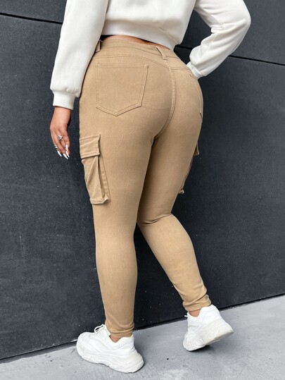 Jean skinny poche à rabat