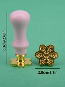 1pc Mô hình bông tuyết Con dấu sáp sơn mài lửa với tay cầm màu ngẫu nhiên - Nhiều màu - Xem 4