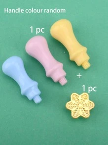 1pc Mô hình bông tuyết Con dấu sáp sơn mài lửa với tay cầm màu ngẫu nhiên - Nhiều màu - Xem 5