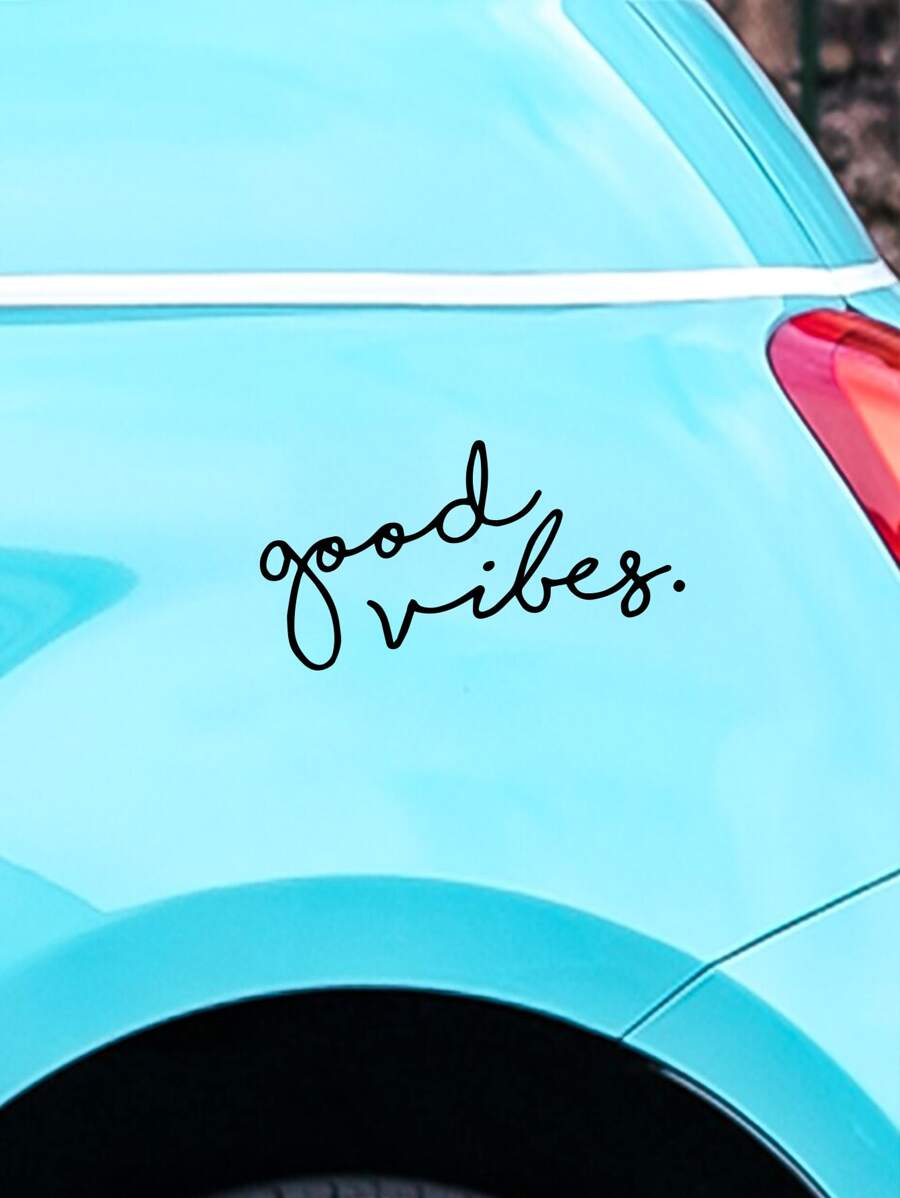 1 pieza Adhesivo para coche con estampado de letra - Negro - Ver 1