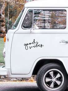 1 pieza Adhesivo para coche con estampado de letra - Negro - Ver 2