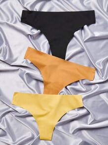 3 piezas Set bragas unicolor invisible - Multicolor - Ver 2