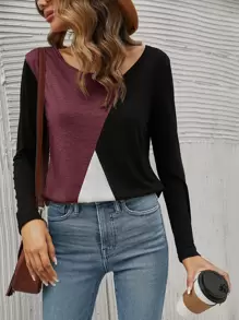 SHEIN LUNE Cut And Sew Tee - Multicolor - View 1