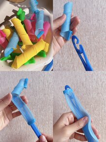 DAZY 18pcs Random Spiral Hair Curling Roller - Hot Pink - View 4