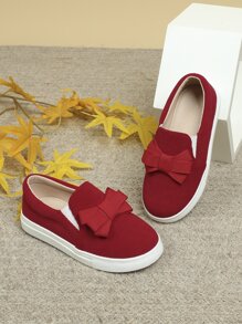 Niñas Zapatillas deportivas sin cordón con diseño de lazo - Rojo - Ver 4