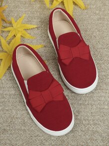 Niñas Zapatillas deportivas sin cordón con diseño de lazo - Rojo - Ver 6